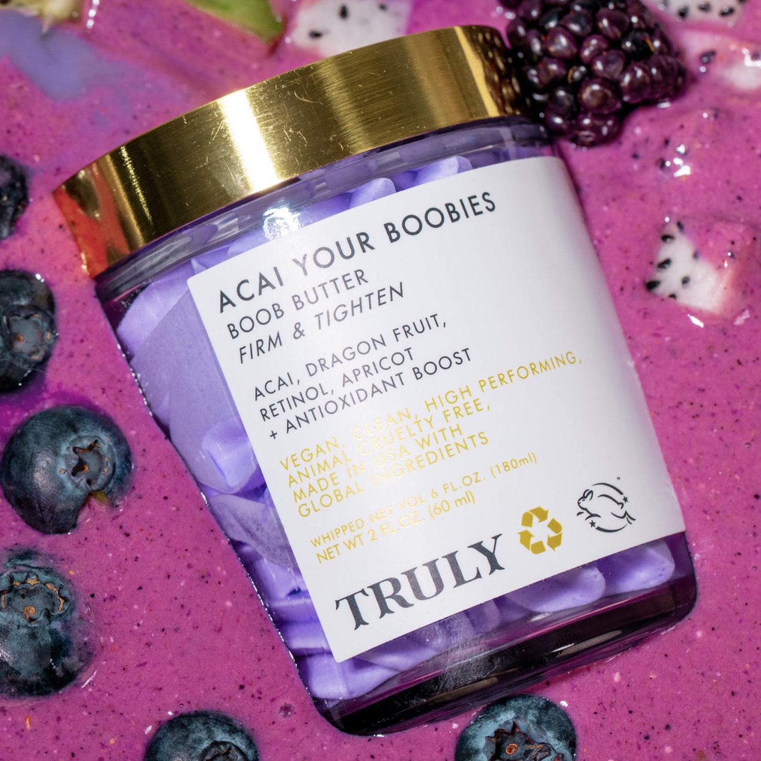 CREMA REAFIRMANTE  "AÇAÍ YOUR BOOBIES" PARA EL CUIDADO DEL BUSTO (CREMA BATIDA PARA CUERPO)